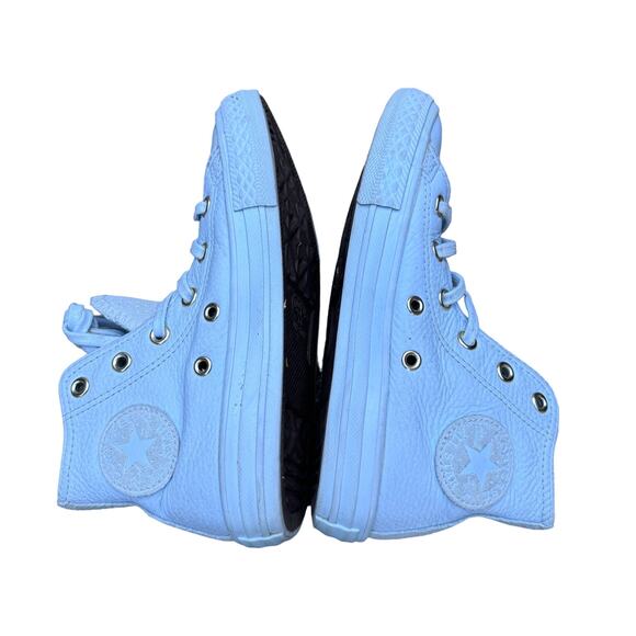 Converse Chuck Taylor All Star Hi Cut Leather Shoes Lace Up White Junior Size 13 - Picture 7 of 9